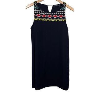 THML Anthro Boho Chic Tribal Aztec Embroidered Shrift Dress Size Small